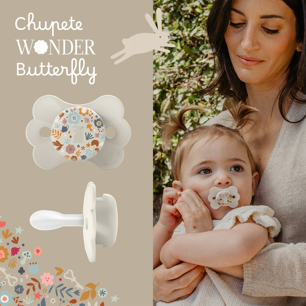 Suavinex - Chupeta Fisiológica SX PRO "Wonderland Butterfly" Bege - 6/18 meses