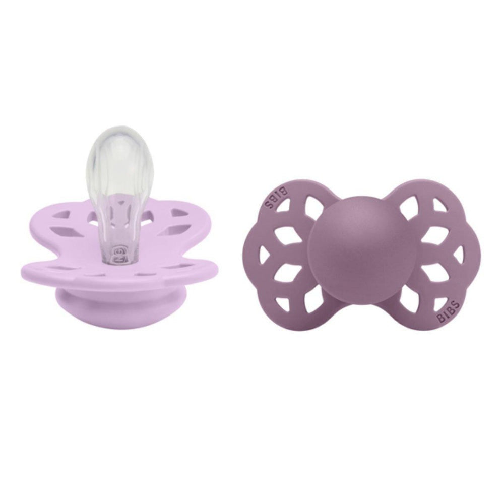 BIBS - Chupetes Infinity con tetina simétrica - Cielo/Malva Violeta