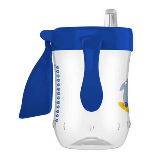 Dr. Brown's - Vaso de aprendizaje con boquilla blanda 270 ml - Azul