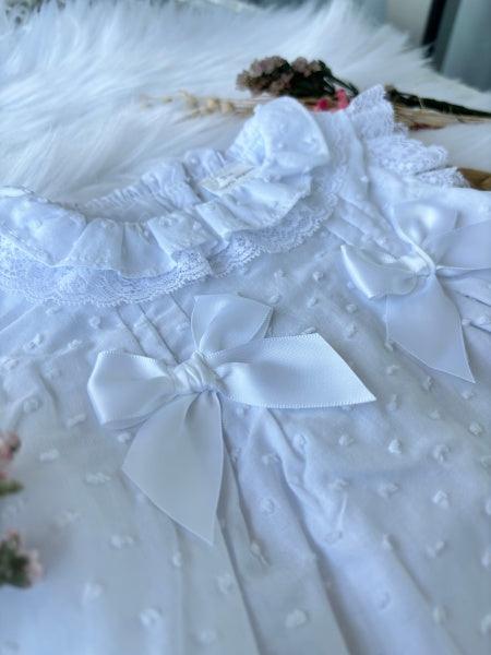 Conjunto Vestido + Cubre Pañal - Blanco