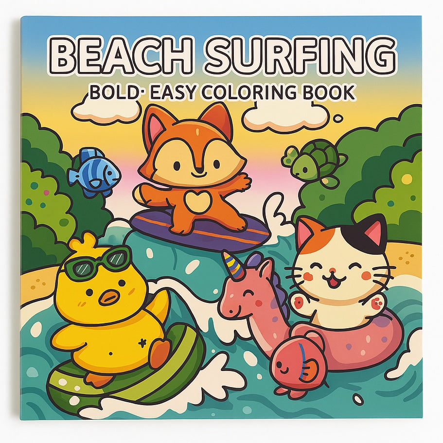 Livro para Colorir "Beach Surfing"