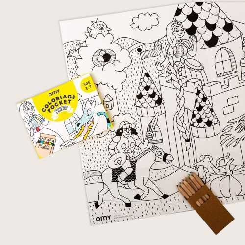 OMY - Conjunto de Colorir com 6 Lápis de Cor - Princesas