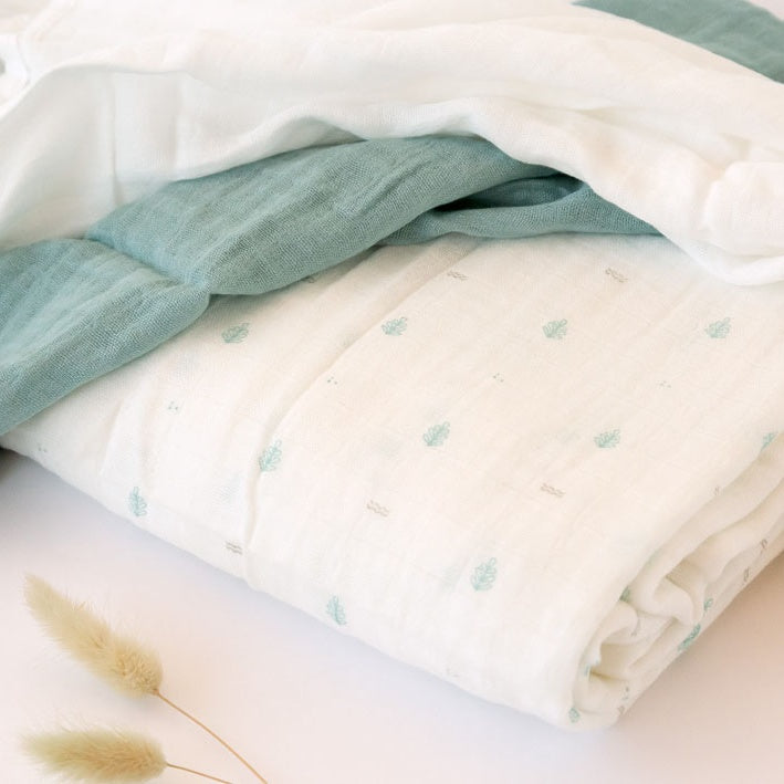 Kiokids - Conjunto 3 Fraldas Musselina - Verde