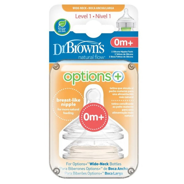 Dr. Brown’s – Tetina Options+ Boca Larga Nível 1