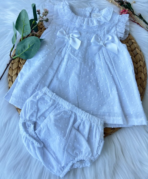 Conjunto Vestido + Tapa Fraldas - Branco