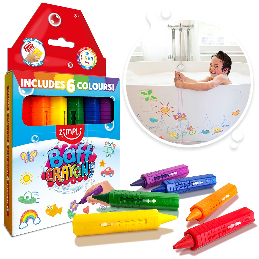 Zimplikids - Lápis de Banho para Colorir 6 cores