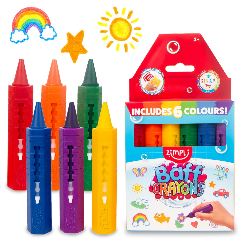 Zimplikids - Lápis de Banho para Colorir 6 cores